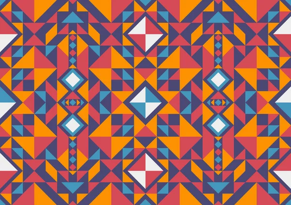 抽象的なサムレスパターン 幾何学的な三角形は背景 赤および青いパステル色 カーペット 包むこと 織物のための設計テンプレートを形作ります — ストックベクタ
