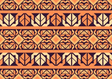 soyut etnik dikişsiz desen, geometrik şekil arkaplan, turuncu ve yllow renk desenleri duvar kağıdı, giysi, halı, ambalaj, kumaş, tekstil için tasarım şablonları