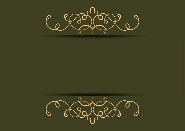 Abstract Gold Divider Ornament Green Background Vector Design Templates Wallpaper — Stock Vector