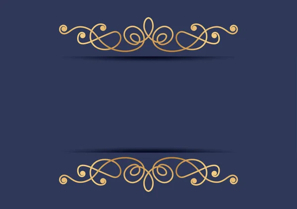 Ornamento Divisor Oro Abstracto Sobre Fondo Azul Plantillas Diseño Vectorial — Archivo Imágenes Vectoriales
