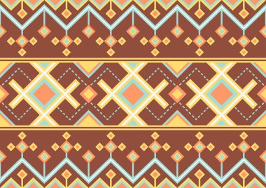 soyut etnik iz, geometrik şekil arkaplan, sarı, yeşil ve kahverengi renkler, duvar kağıdı, giysi, halı, ambalaj, kumaş, tekstil için tasarım şablonları