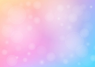 Soyut gradyan arkaplan, mavi ve turuncu pastel renkler üzerine bokeh ışığı arkaplan, poster, web sayfası afişi için renk vektörü çizimi.