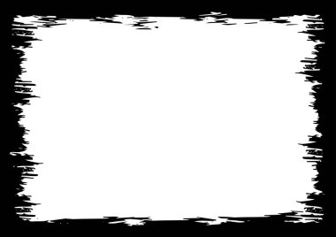 Soyut grunge doku arka planı, kaba kenar çerçeve, sıkıntılı sınır, duvar kağıdı, poster, afiş, web sitesi için siyah ve beyaz vektör illüstrasyon şablonu,