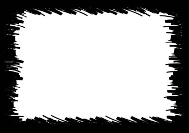 Soyut grunge doku arka planı, sıkıntılı sınır, kaba kenar çerçeve, siyah ve beyaz renk, web sitesi için vektör illüstrasyon şablonu, pankart, poster kağıdı.