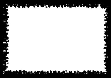 Soyut grunge doku arka planı, sıkıntılı sınır, kaba kenar çerçeve, siyah ve beyaz renk, pankart, poster, web sitesi için vektör illüstrasyon şablonu.