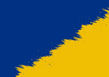 Soyut grunge doku arka planı, sıkıntılı sınır, kaba kenar çerçeve, sarı ve mavi renk, pankart için vektör illüstrasyon şablonu, web sitesi, duvar kağıdı, poster.