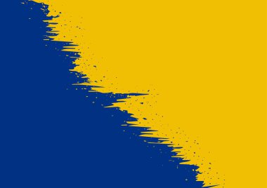 Soyut grunge doku arka planı, sıkıntılı sınır, kaba kenar çerçeve, sarı ve mavi renk, pankart için vektör illüstrasyon şablonu, web sitesi, poster, duvar kağıdı.
