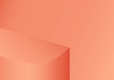 Ürün gösterimi için kırmızı arkaplan vektör geometrik platform illüstrasyonunda podyum, tanıtım pankartı.