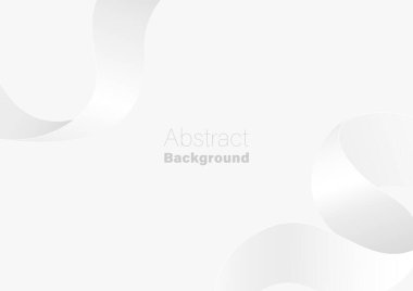 beyaz girdap kurdelesi ve afiş afişi için soyut gri arkaplan tasarım şablonu