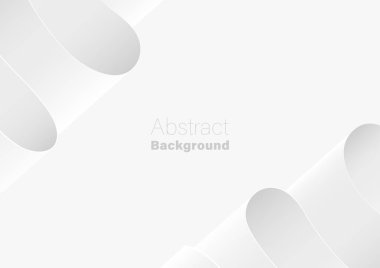 beyaz girdap kurdelesi ve poster afişi için soyut gri arkaplan tasarım şablonu