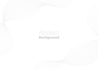 Afiş afişi için beyaz soyut arkaplan vektör illüstrasyon şablonu üzerindeki gri dalgalı çizgi