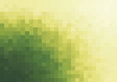 Sunum slaytı için yeşil illüstrasyon şablonunun gölgesinde küçük piksel arkaplan