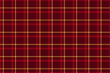 tartan arkaplan kumaş dokusu kırmızı ve sarı renkler gingham vektör dikişsiz bez çizimi