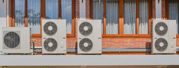 Compresores Aire Instalados Lateral Del Edificio — Foto de Stock