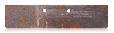 Iron bar rusty isolated on white background. clipping path