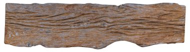 Old wooden sign isolated on white background, clipping path