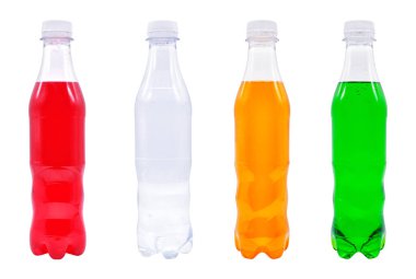 Soda şişesi beyaz arka planda izole edilmiş. Kırpma yolu var.
