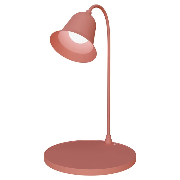 Roze Bureaulamp Geïsoleerd Witte Achtergrond Weergave — Stockfoto