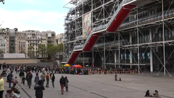 Paříž Francie Října 2022 Vnější Strana Centra Georges Pompidou Paříži — Stock video