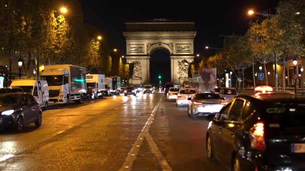 Paris France September 2018 Pedestrian View Traffic Road Champs Elysess — Stockvideo