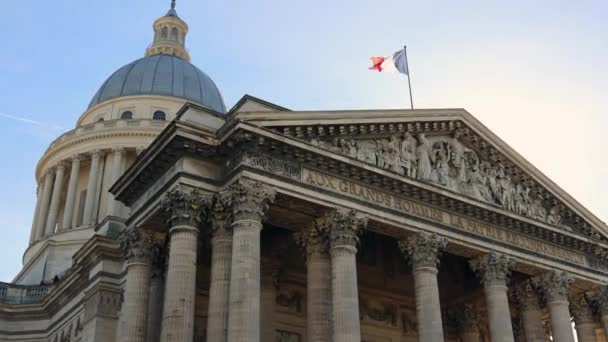 Facade Pantheon Monument Latin Quarter Paris France — Stockvideo