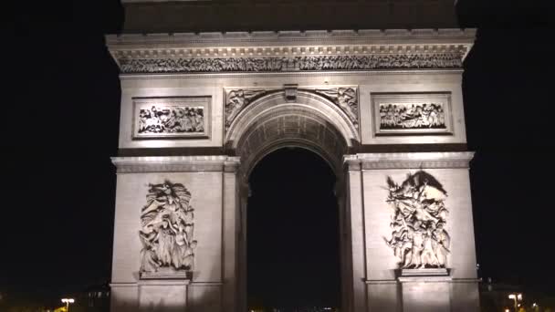 Arc Triomphe Und Champs Elysees Sehenswürdigkeiten Zentrum Von Paris — Stockvideo