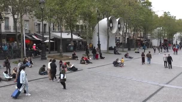 Париж Франція Жовтня 2022 Зовнішня Частина Центру Жоржа Помпіду Парижі — стокове відео
