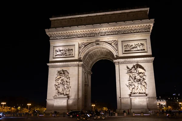 Ворота Победы Париже Триумфальная Арка Елисейские Поля — стоковое фото
