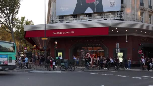 Paris Teki Galeriler Lafayette Lüks Mağazası — Stok video