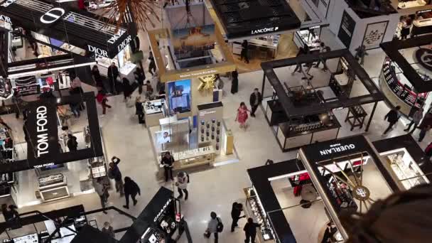 Paris France Eylül 2014 Galeriler Lafayette Lüks Mağazası — Stok video