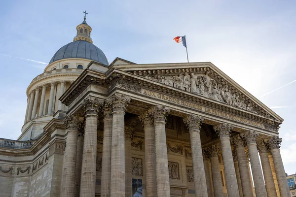 Facade of the Pantheon monument in Latin Quarter, Paris, France.