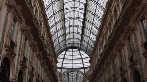 Galleria Vittorio Emanuele Piazza Duomo — Video Stock