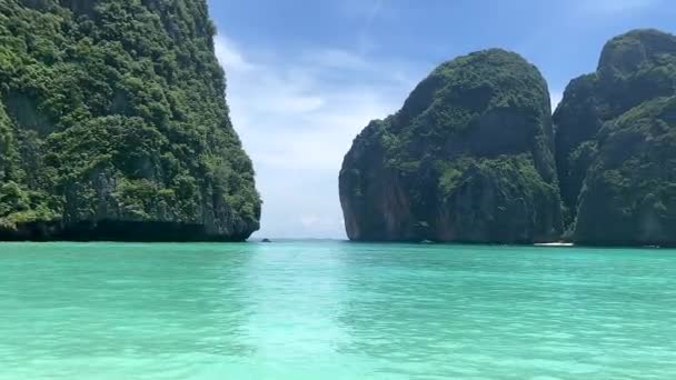 Παραλία Της Maya Bay Στο Koh Phi Phi Ταϊλάνδη Maya — Αρχείο Βίντεο