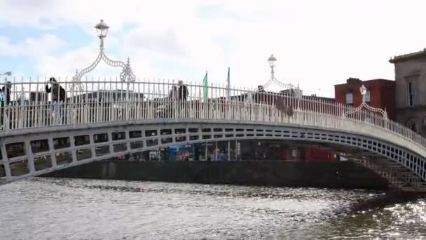 Dublin Irlandia Marca 2023 Widok Dnia Kultowego Deptaka Penny Hapenny — Wideo stockowe
