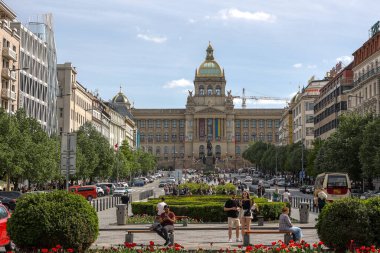 Wenceslas Meydanı 'ndaki Prag Ulusal Müzesi binası.