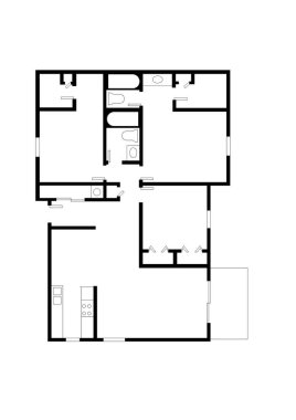 Simge kat planı. Örnek kat planı. Ev planı simgesi.