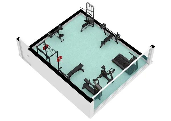Floor Plan Gym Fitness Center Illustration Fitness Gym Fitness Club — Stock Photo, Image