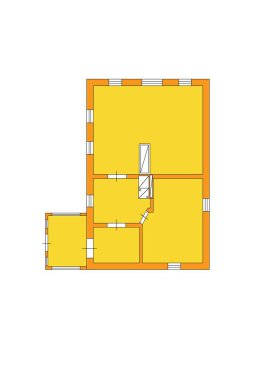 Kat planı simgesi. Emlak logosu resimleri. Ev siyah çizgi ikonu. Popüler medya unsuru. Ev emlak sembolü.