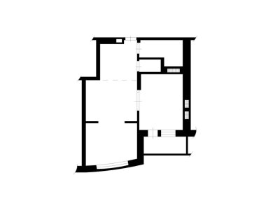 Kat planı simgesi. Emlak logosu resimleri. Ev siyah çizgi ikonu. Popüler medya unsuru. Ev emlak sembolü.