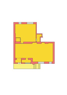 Kara duvarlı kat planı, apartmanın planı, ev. Ev planı. Mimarlık planı.