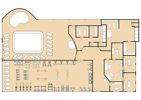 Floor plan gym. Fitness center 3d illustration. Fitness. Gym. Fitness club. Gym interior design