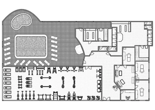 Floor plan gym. Fitness center 3d illustration. Fitness. Gym. Fitness club. Gym interior design