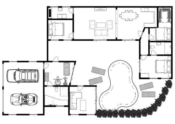 Single Level Floor Plan Ideas Floor Plan Floorplanner — Stock Photo, Image