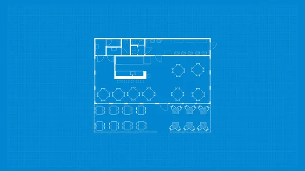 Digitaler Grundriss Blueprint Grundriss Custom Digital House Plan Blueprint Haus — Stockfoto