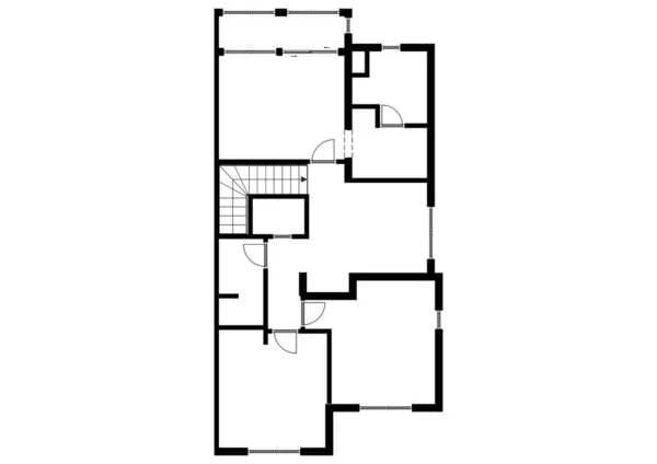 Plano Planta Planos Chão Casa Preto Branco Floorplan Desenho Home — Fotografia de Stock