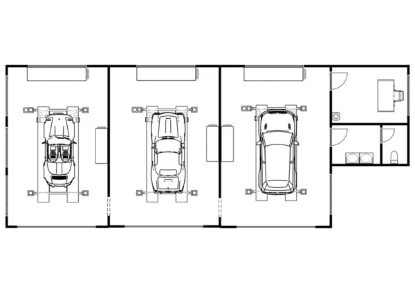 Schematic Plan Car Service Illustration Floor Plan Car Service Floor — Stock Photo, Image