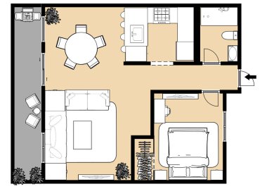 Kat planı üst görünüm daire zemin planı beyaz arkaplan 2D 3D