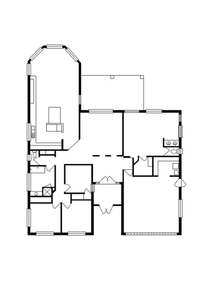Podlahový Plán Interiér Půdorys Pro Nemovitosti Domácí Plán Design Domácího — Stock fotografie