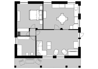 Emlak için 3D kat planı. Çizim katı planı. Pazarlama için renk tabanı planı.