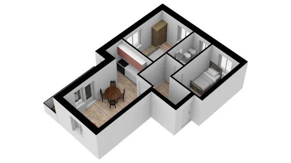 Plan Piętra Dla Nieruchomości Plan Piętra Ilustracyjnego Plan Podłogi Kolorów — Zdjęcie stockowe